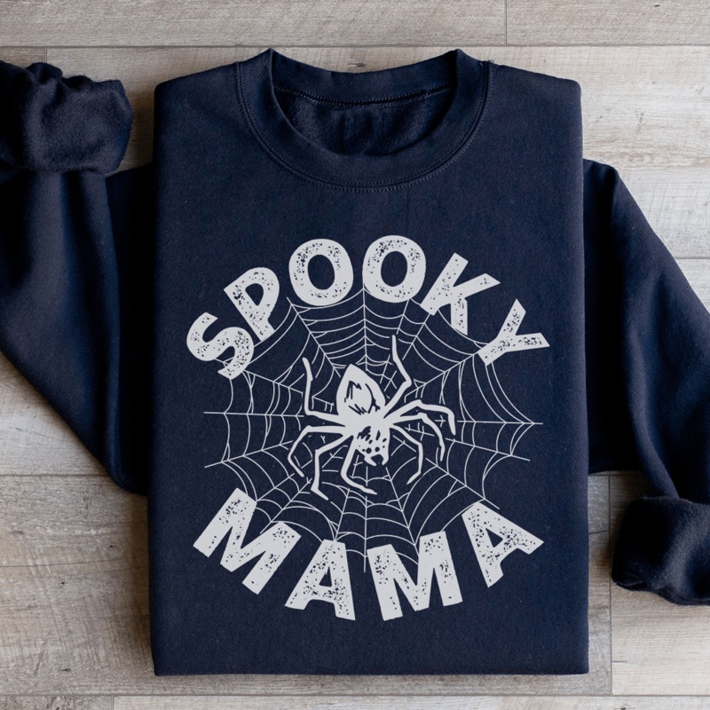 Spooky Mama Spider Web Sweatshirt Black S