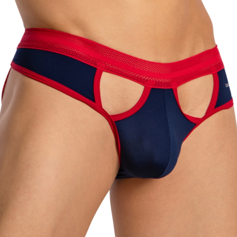 Daddy DDE064 Revealing Stylish Jockstrap S Navy/Red