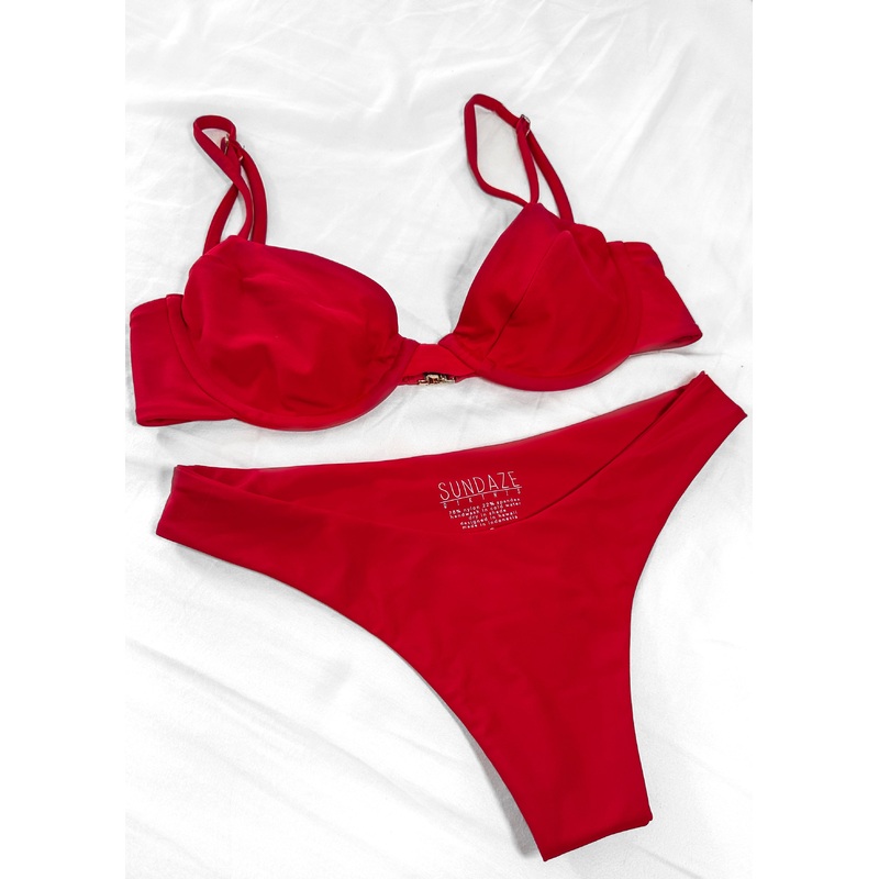 Lahaina Bikini Bottoms X Red Small