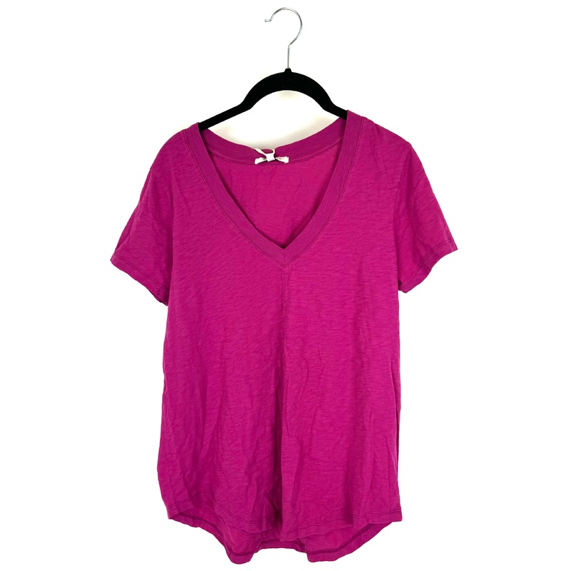 Magenta V-Neck T-Shirt – Small