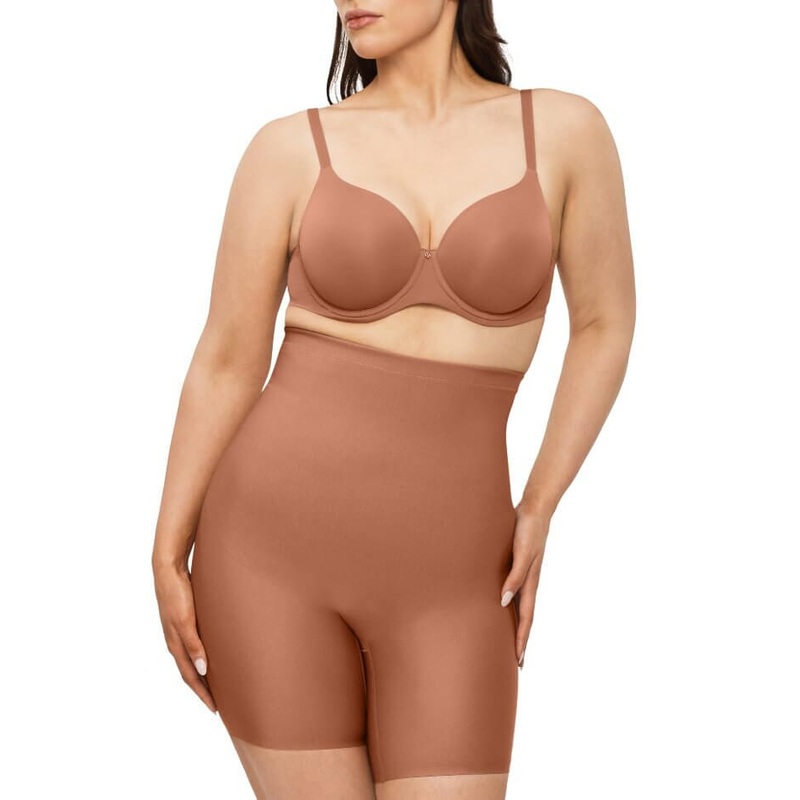 Nancy Ganz X-Factor High Waisted Thigh Shaper Short – Cocoa XS
