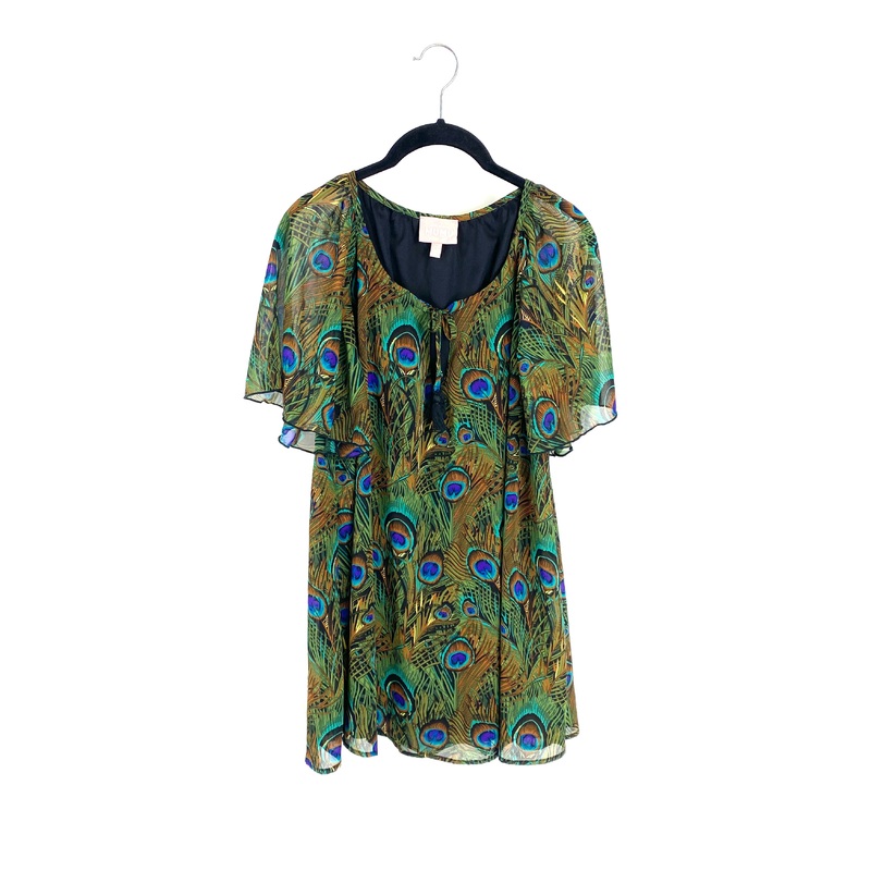 Peacock Printed Blouse – Small, Medium Small