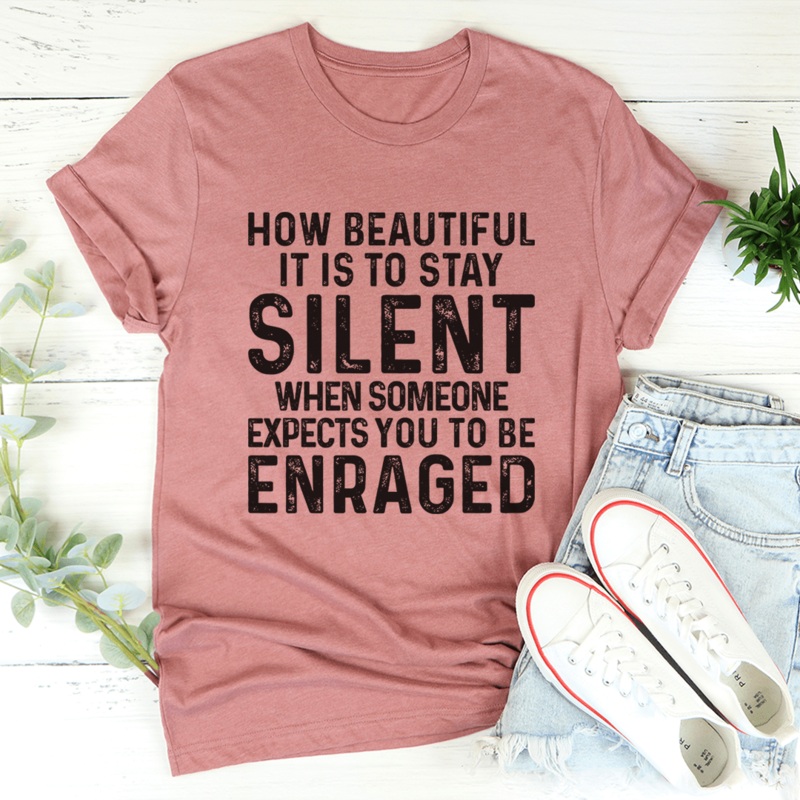 Stay Silent Tee Mauve S