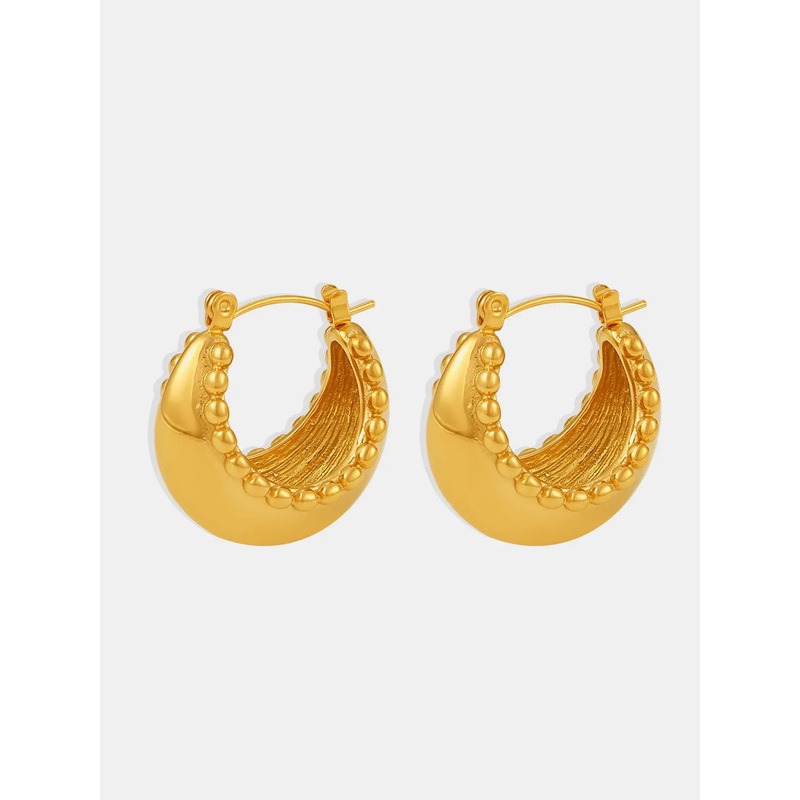 18K Gold-Plated Stainless Steel Huggie Earrings Gold One Size