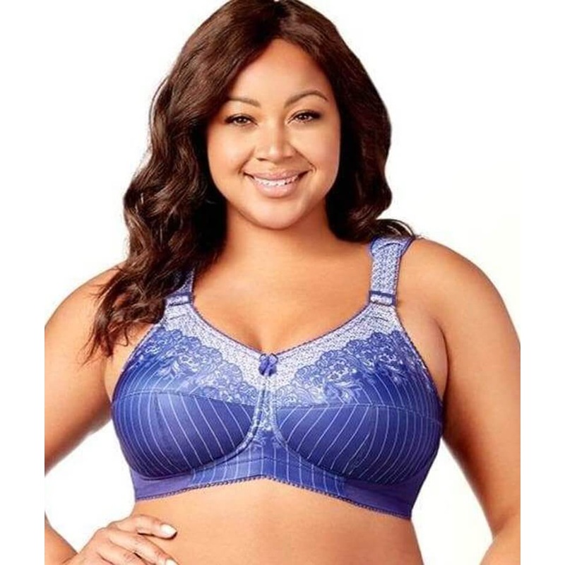 Elila Printed Full Coverage Wire-free Bra – Blue White 38L Blue White