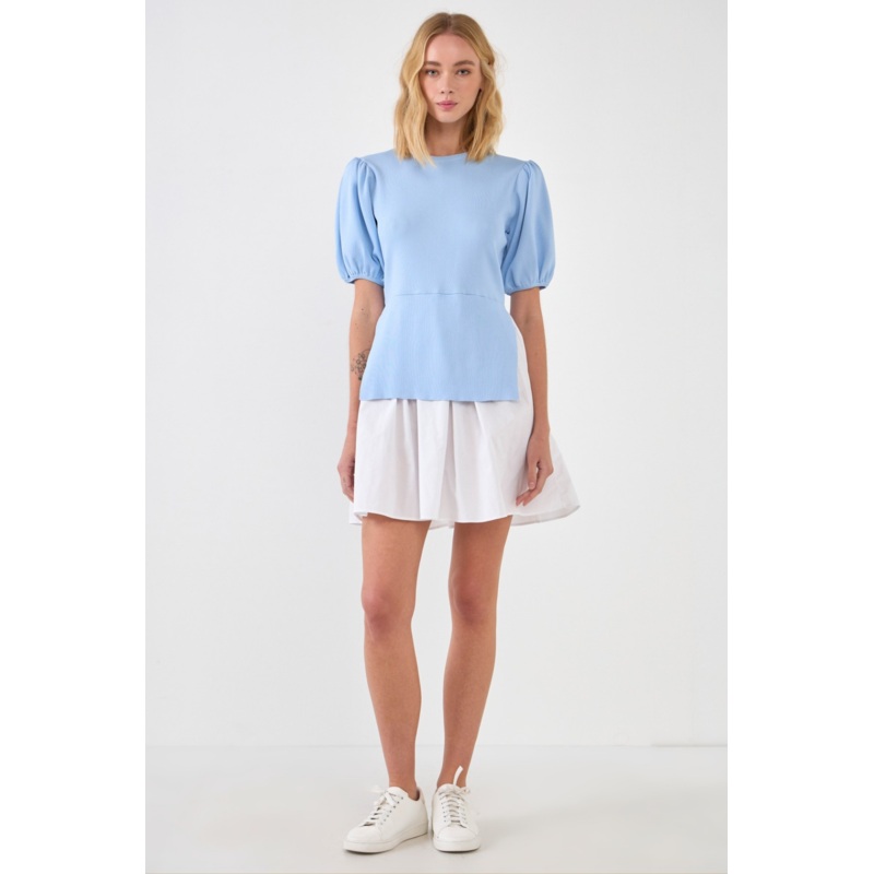 ETILA Layered Knit Mini Dress XS