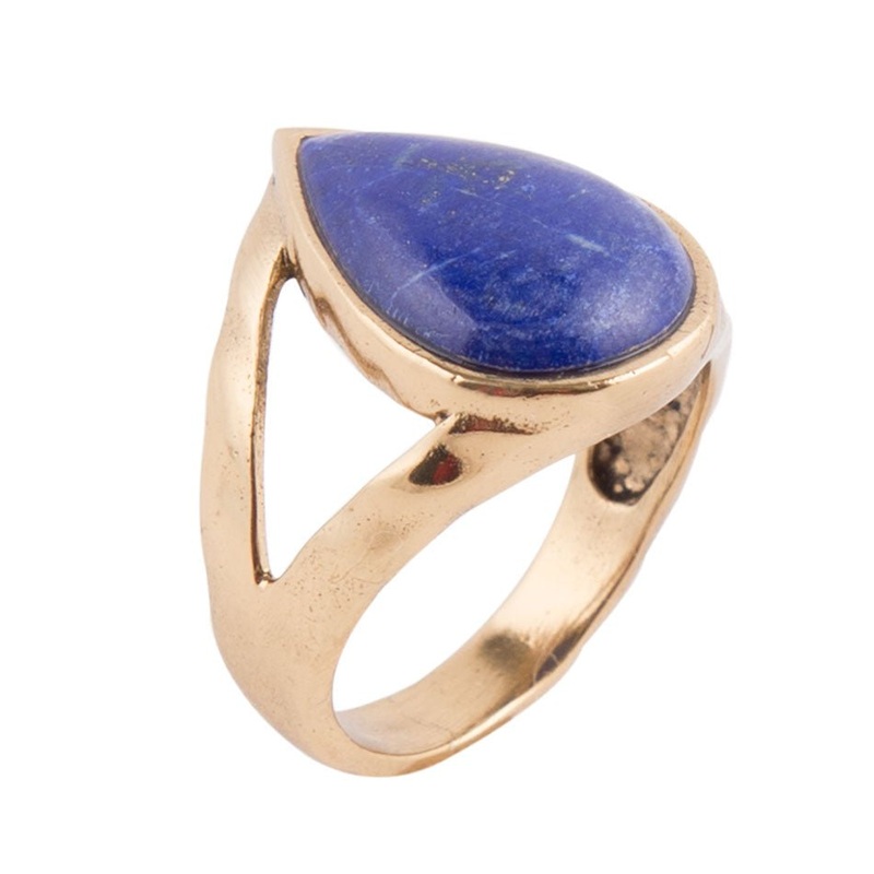 Lapis Teardrop Ring – Bronze 7