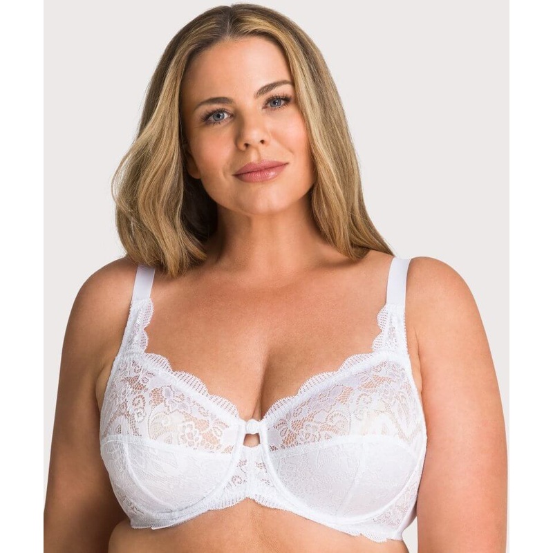 Ava & Audrey Lucille Lace Underwired Full Cup Bra – White 36D