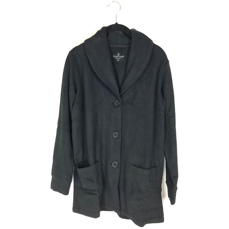 Black Fleece Button Up Cardigan – Size 2/4