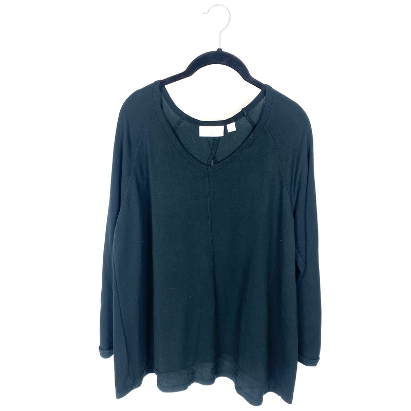 Black Long Sleeve Top Cutout Back – Small And Large Small