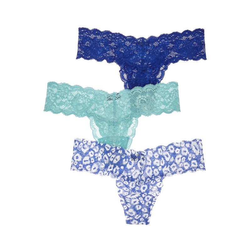 Confezione 3 Perizomi Cutie Cielo Leopard, Mare, Blu Capri Taglia Unica