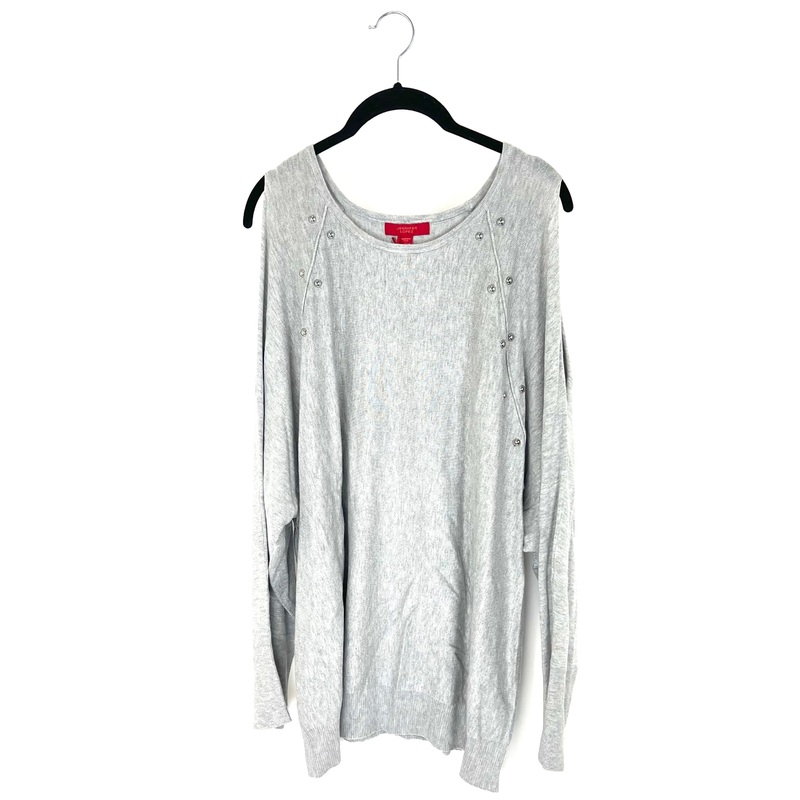 Grey Cold Shoulder Sweater – Size 14/16
