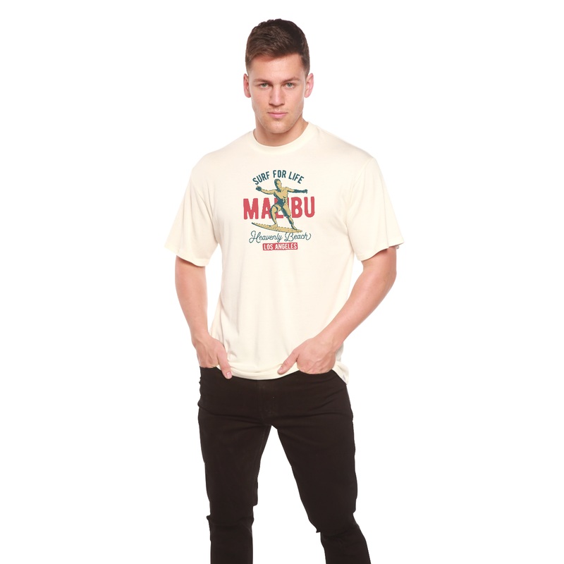 MALIBU Men’s Bamboo Viscose/Organic Cotton Short Sleeve Graphic T-Shirt Medium Black