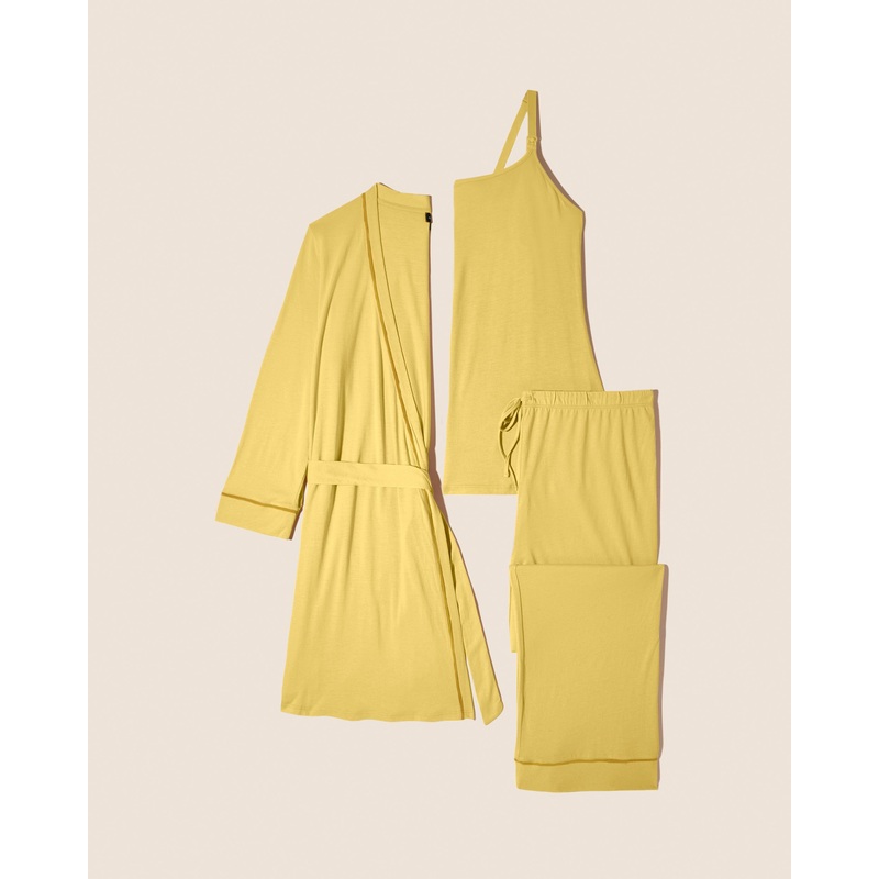 Pyjama-Set Fr Schwangere, 3-Teilig, Mit Bademantel Serengeti Sun/Serengeti Sun S
