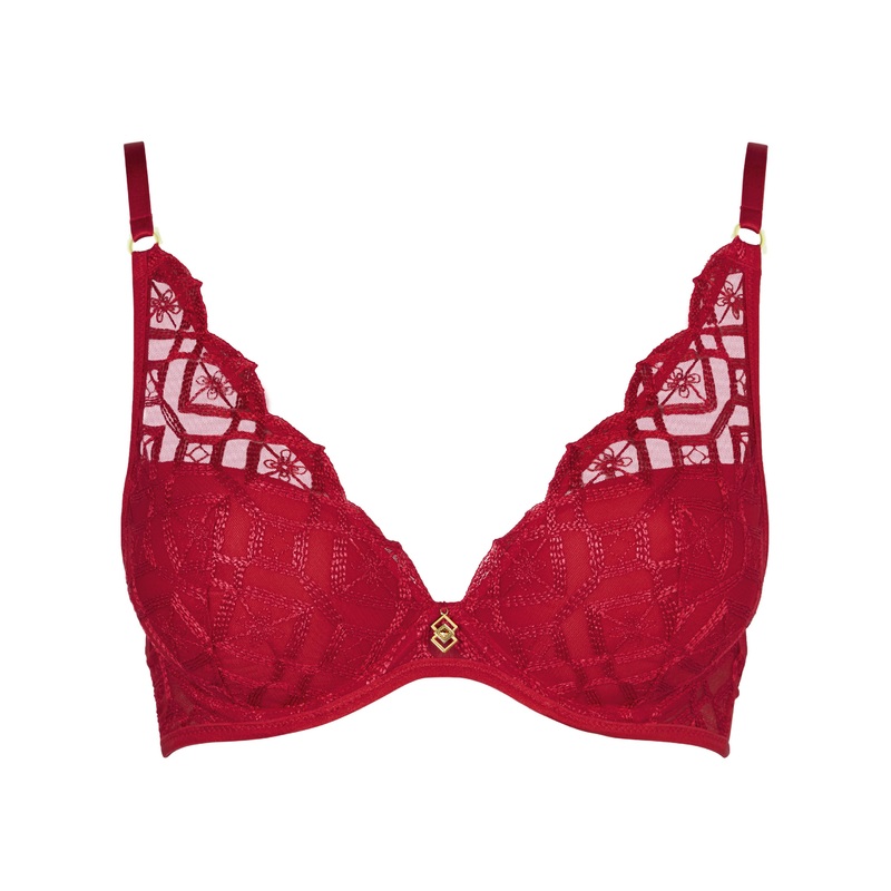 Sense Of Illusion Red Berry Triangle Contour Bra Red Berry 32A