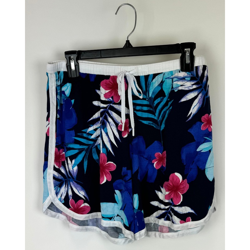 Tropical Print Pajama Shorts – Medium