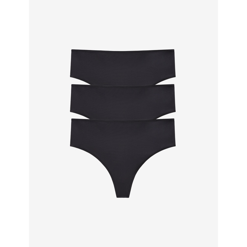 24/7 Classic High Waist Thong – 3 Pack black XS