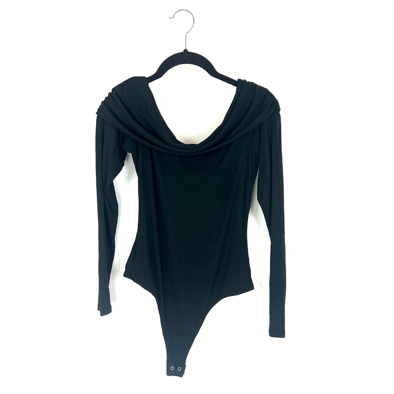 Black Off Shoulder Long Sleeve Bodysuit – Size 4/6