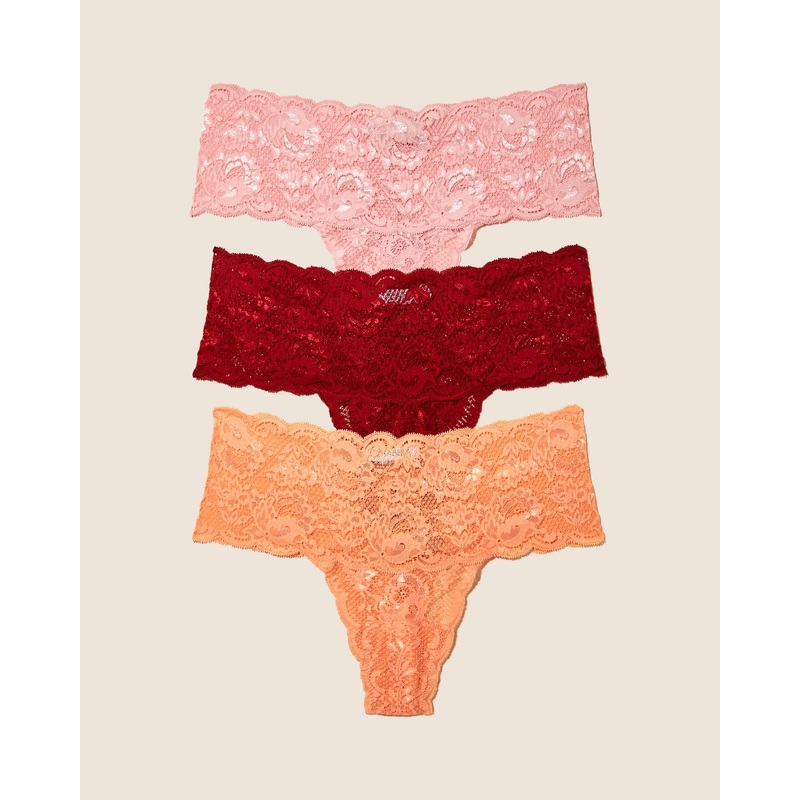 Comfie Thong 3 Pack Jaipur Pink Taj Sunrise Sindoor Red S/M