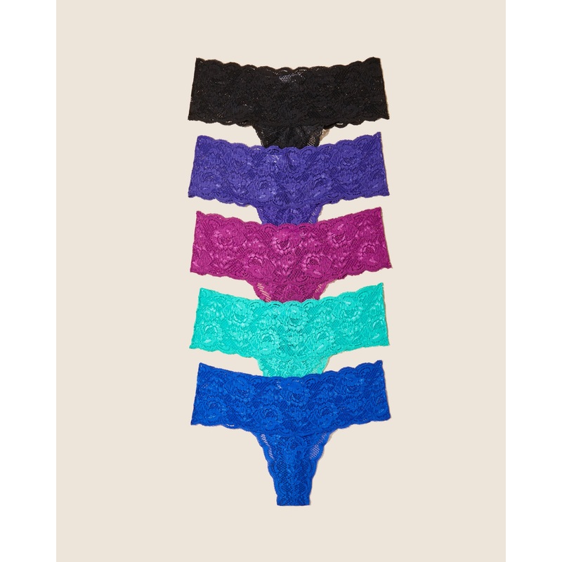 Confezione 5 Perizomi Comfie Black Swiss Beet Cobalt Violette Addy Green S/M