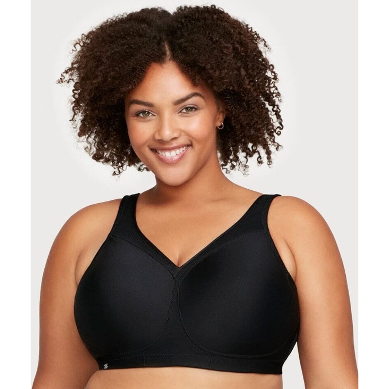 Glamorise MagicLift Seamless Wire-free Sports Bra – Black 34B