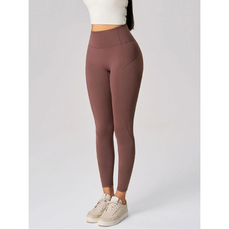 High Waist Active Leggings Dark Brown 4