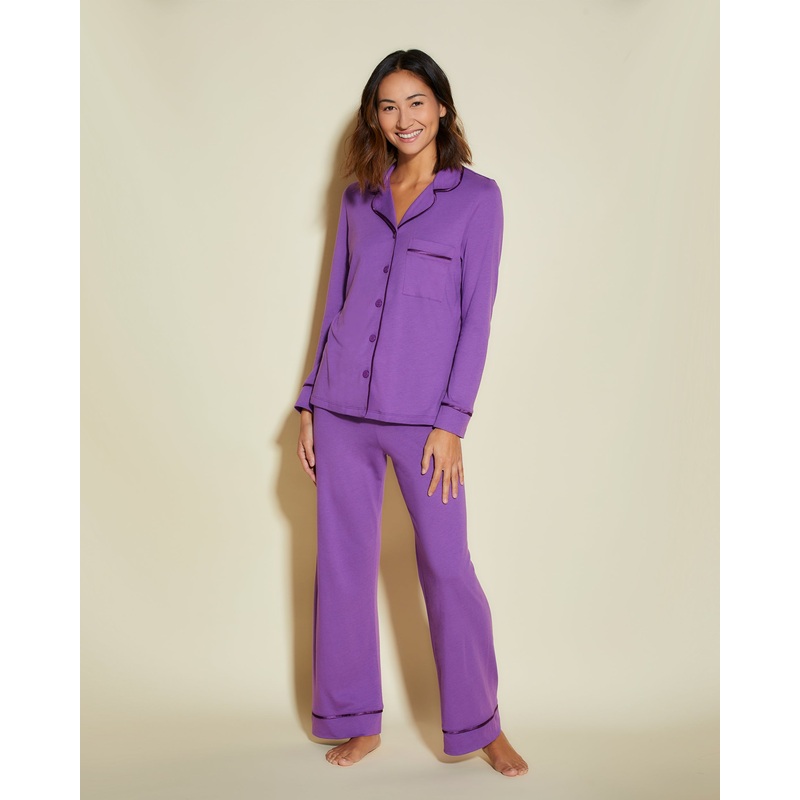 Petite Long Sleeve Top & Pant Pajama Set Cyclamen/Cyclamen PS