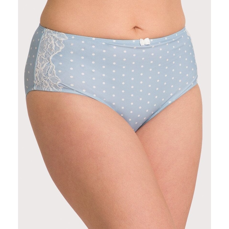 Ava & Audrey Jacqueline Full Brief with Lace – Blue/Ivory XL