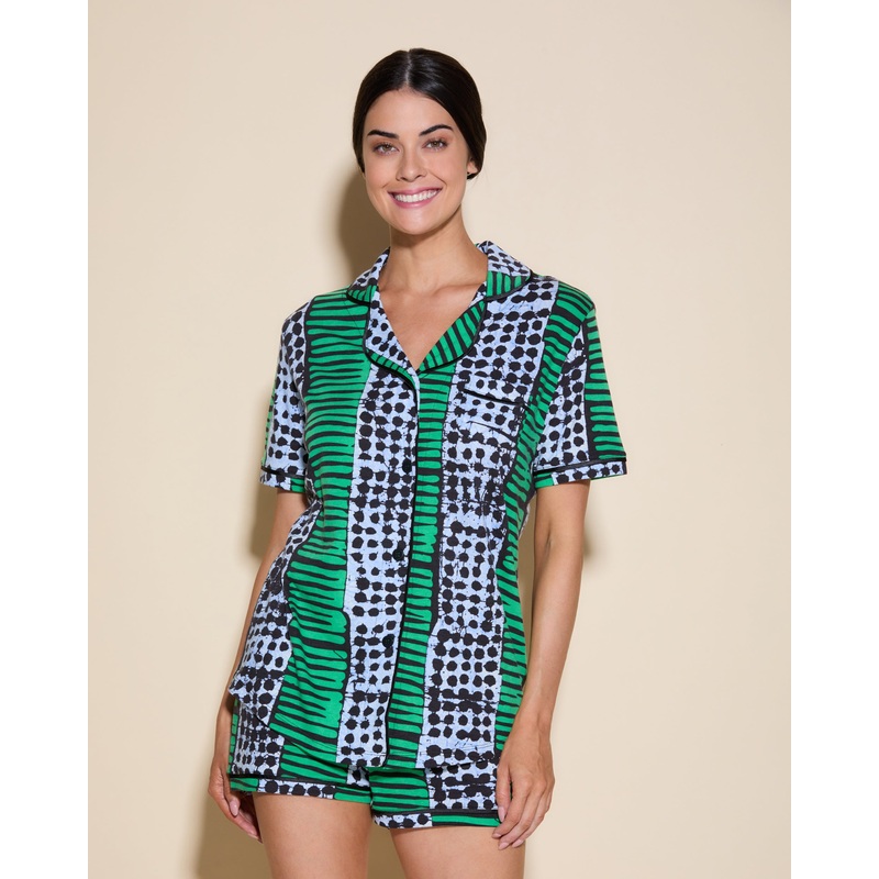 Conjunto De Pijama Con Camisa De Manga Corta Y Pantalones Cortos Aggie XS