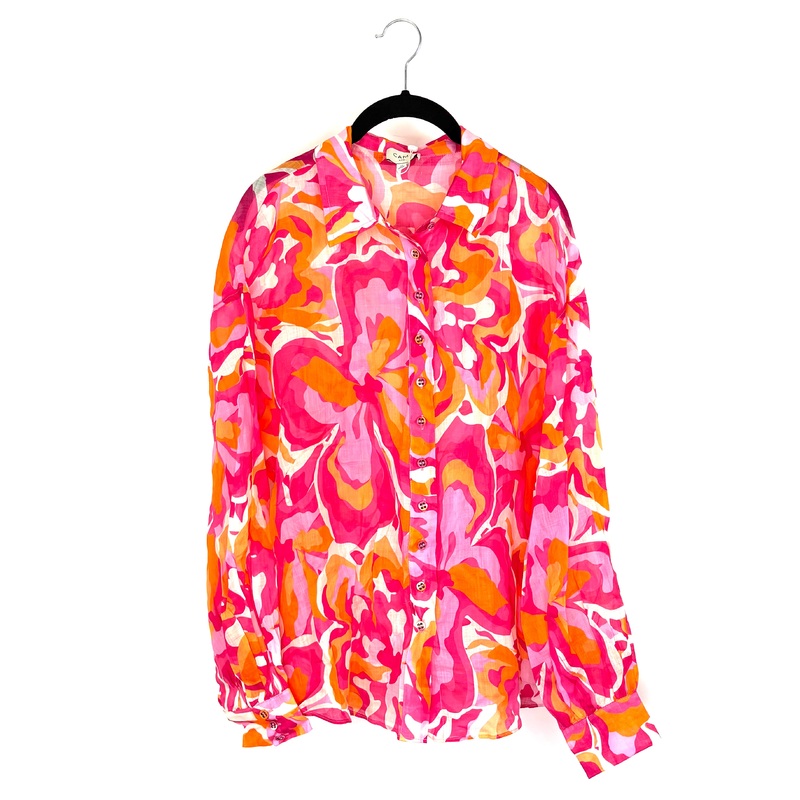 Pink and Orange Button Down Shirt – Size 6/8
