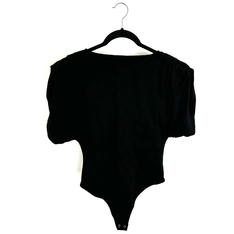Structured Shoulder Black Bodysuit – Size 2/4