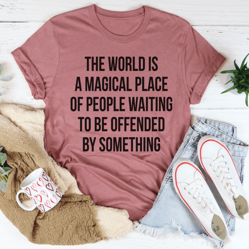 The World Is A Magical Place Tee Mauve S