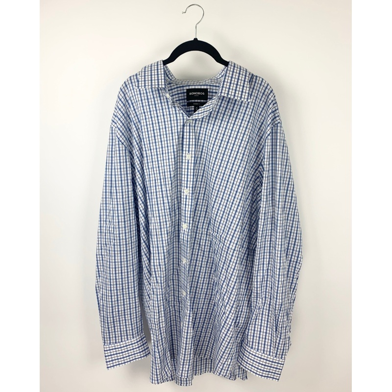 MENS Blue And White Long Sleeve Shirt – Size 20/38
