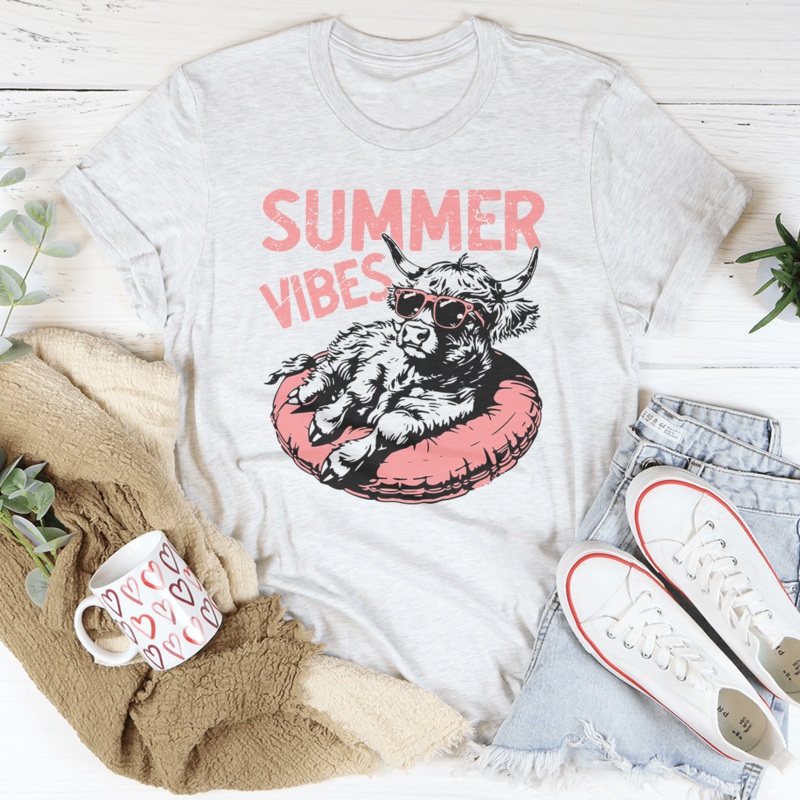 Summer Vibes Tee Heather Prism Peach S