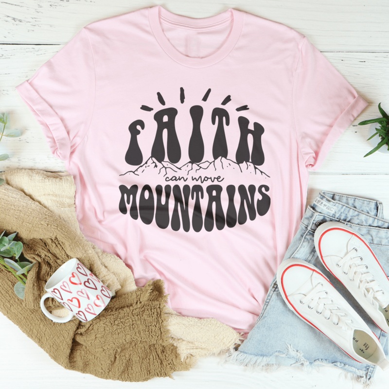 Faith Can Move Mountains Tee Black Heather S