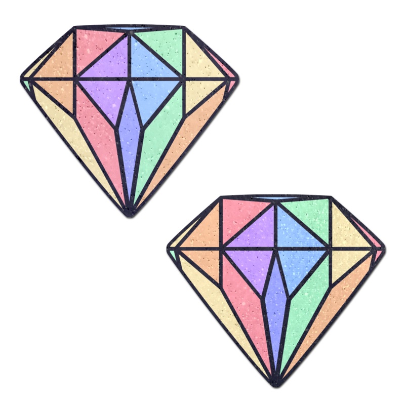 Gem: Pastel Rainbow Diamond Nipple Pasties by Pastease Rainbow