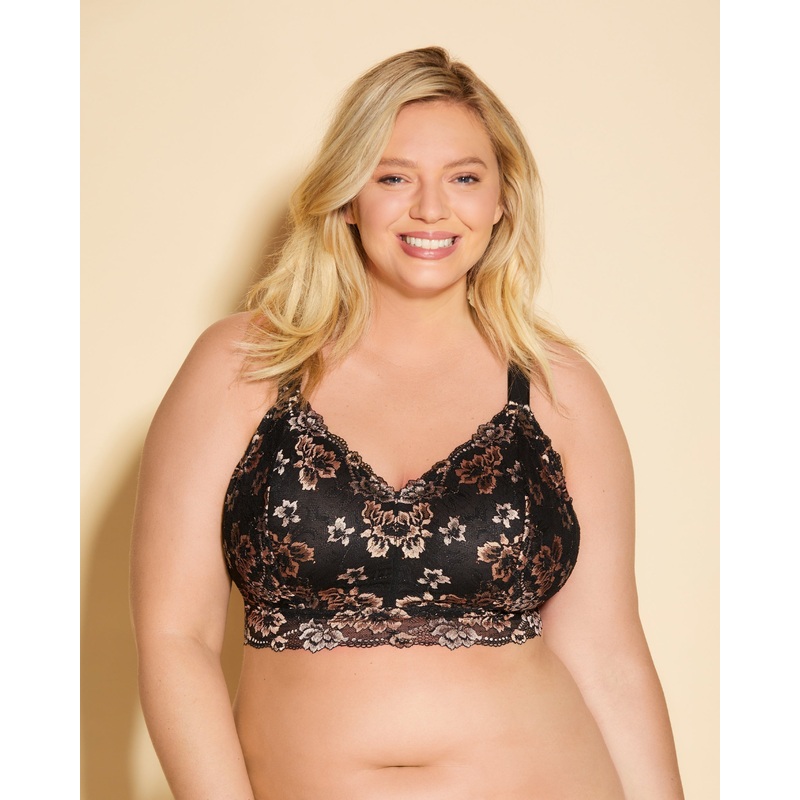 Ultra Curvy Longline Bralette Black/Mandorla XS