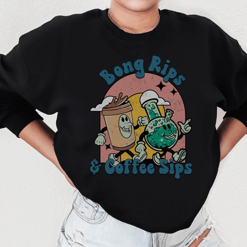 Bong Rips & Cotton Sips Sweatshirt Black S