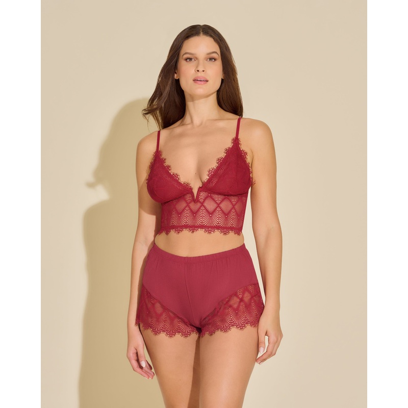Cami & Boxer Sindoor Red S