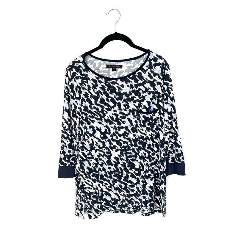 Navy Blue Abstract Print Sleepwear Shirt – Size 4/6