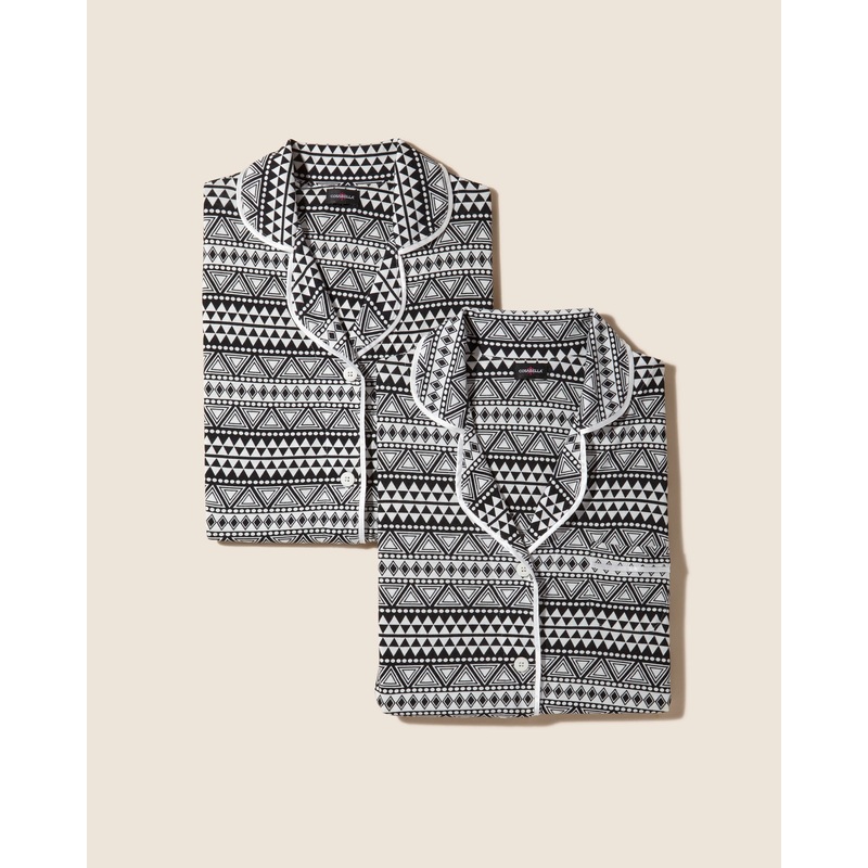 Printed 4 Piece Ultimate PJ Pack Geo Black/White XS