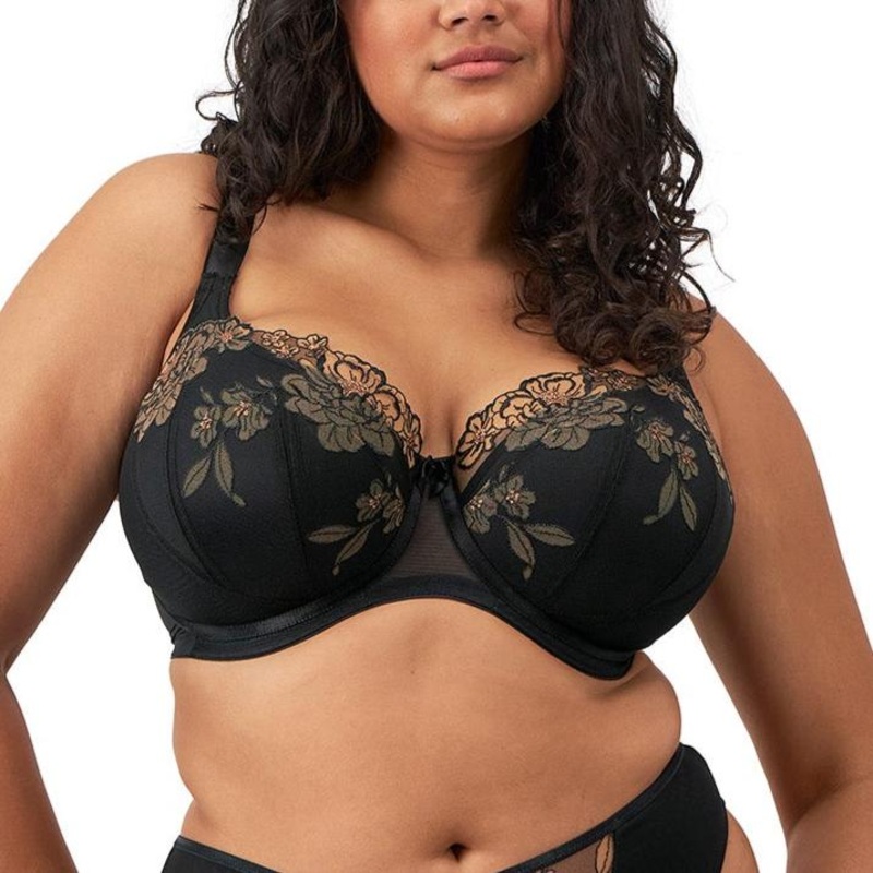 Teagan Underwire Padded Half Cup Bra – EL302615 BLACK 34G