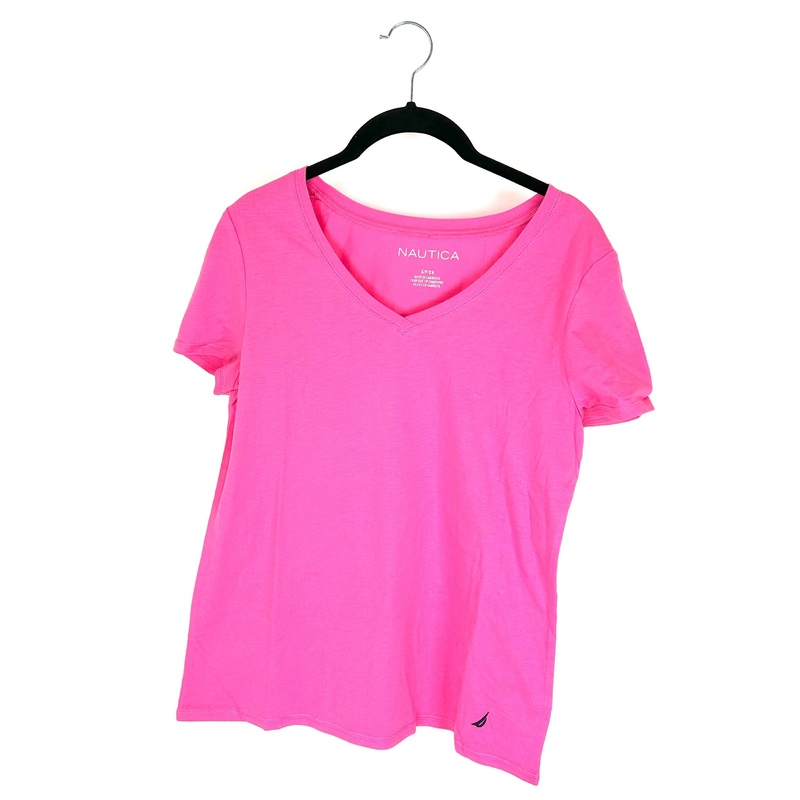 V-Neck Short Sleeve T-Shirt- Small