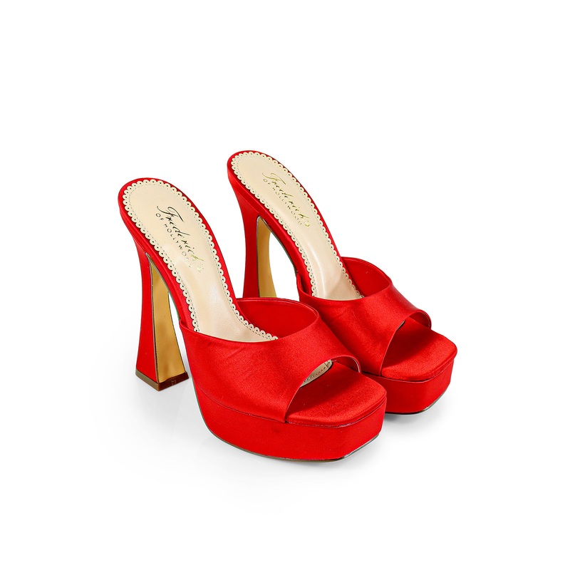 Elaina Platform Mule Heel Red 5.5