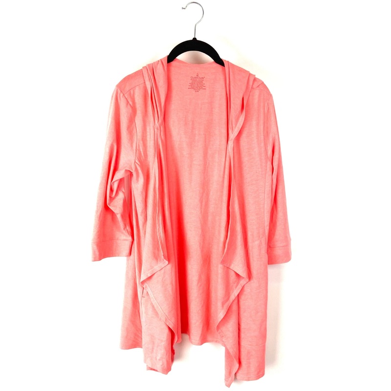 Pink 3/4 Sleeve Hooded Cardigan – Small/Medium