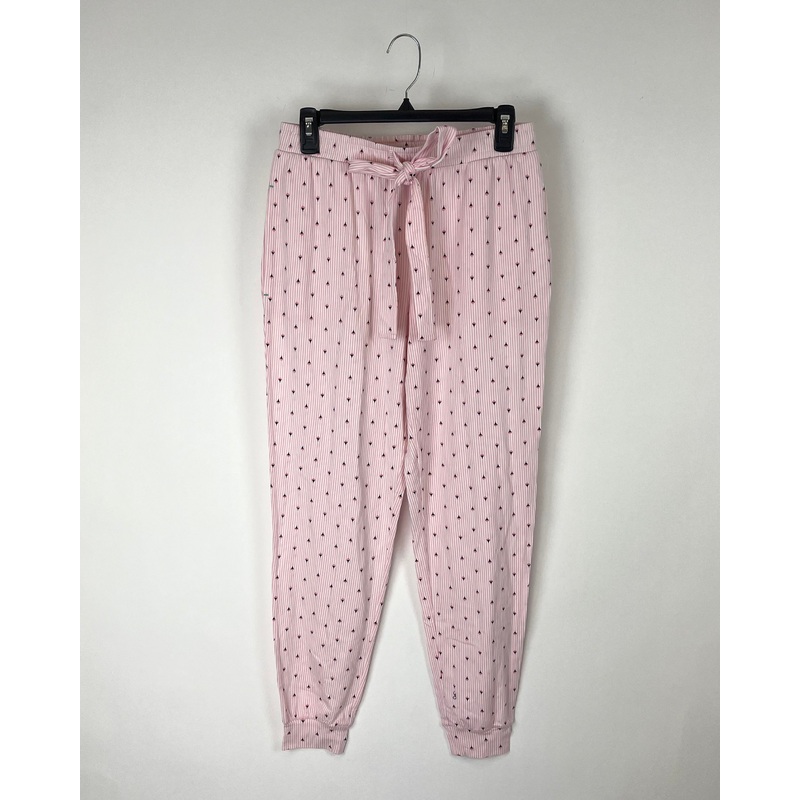 Pink Striped Printed Pajama Pants – Small