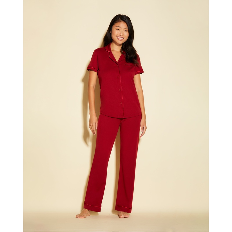 Conjunto De Pijama Con Camisa De Manga Corta Y Pantalones Sindoor Red/ Sindoor Red XS