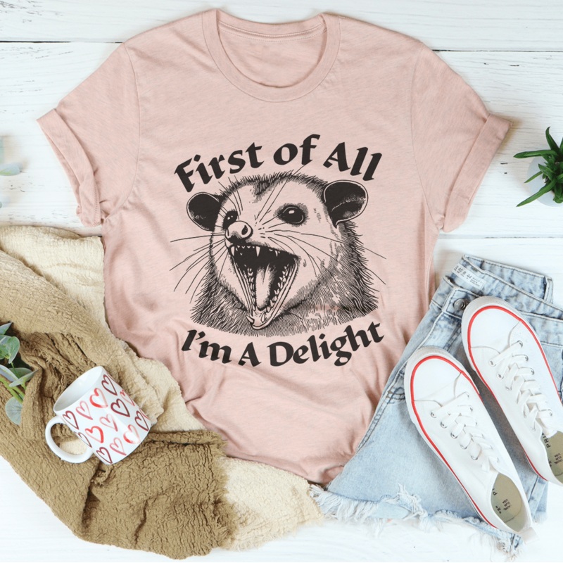 First Of All I’m A Delight Tee Black Heather S