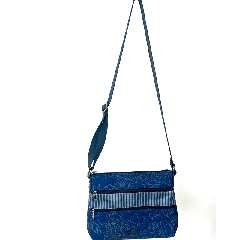 Blue Embroidered Crossbody Bag