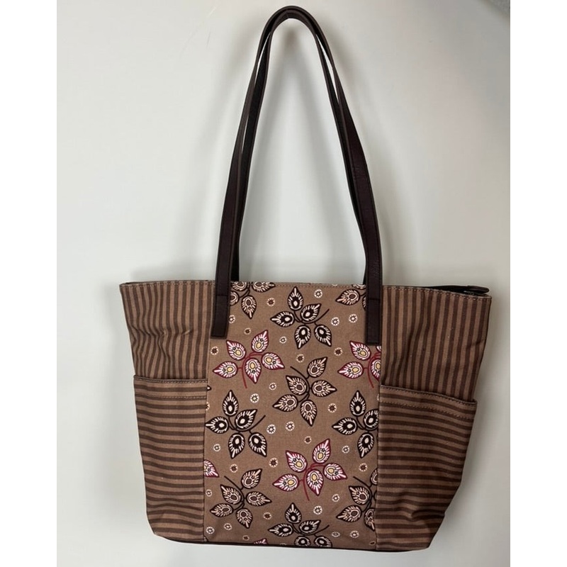 Brown Pattern Shopper Tote Bag
